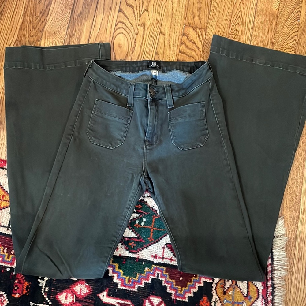 Just black patch pocket jeans